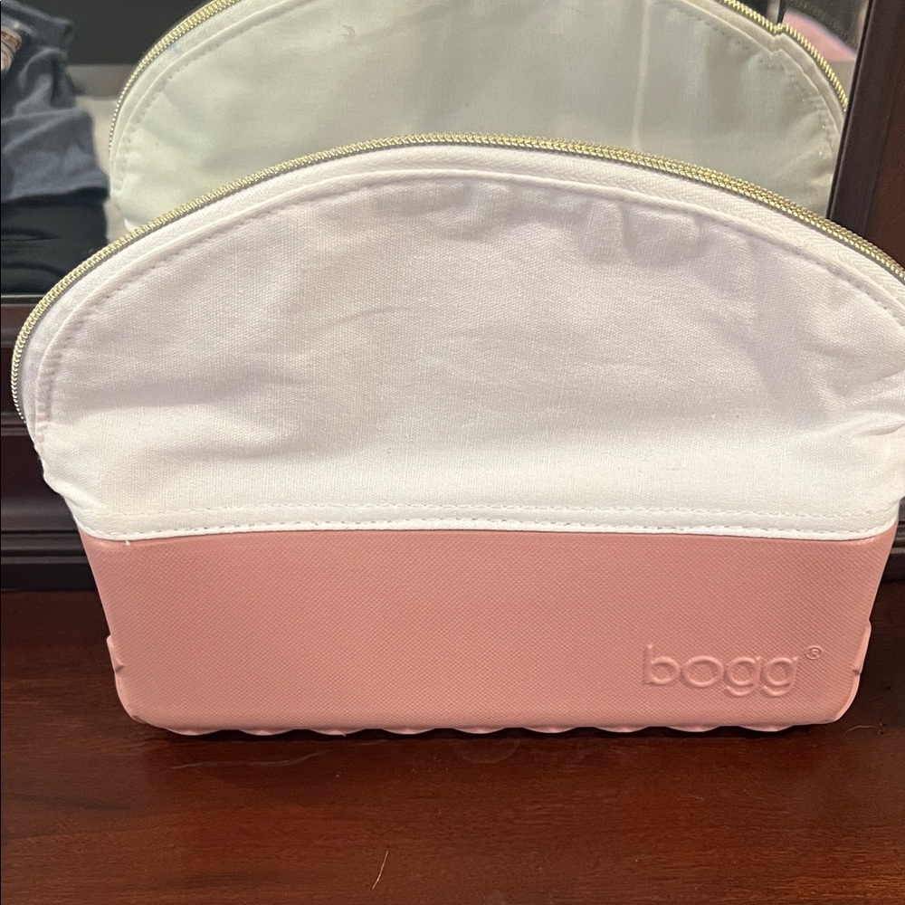 BOGG BAG Pink and White Cosmetic Case
